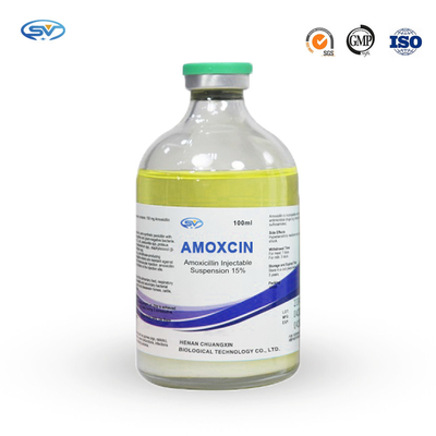 Drogas antiparásitos veterinarias de la inyección 100ml de la amoxicilina para las vías respiratorias del ganado